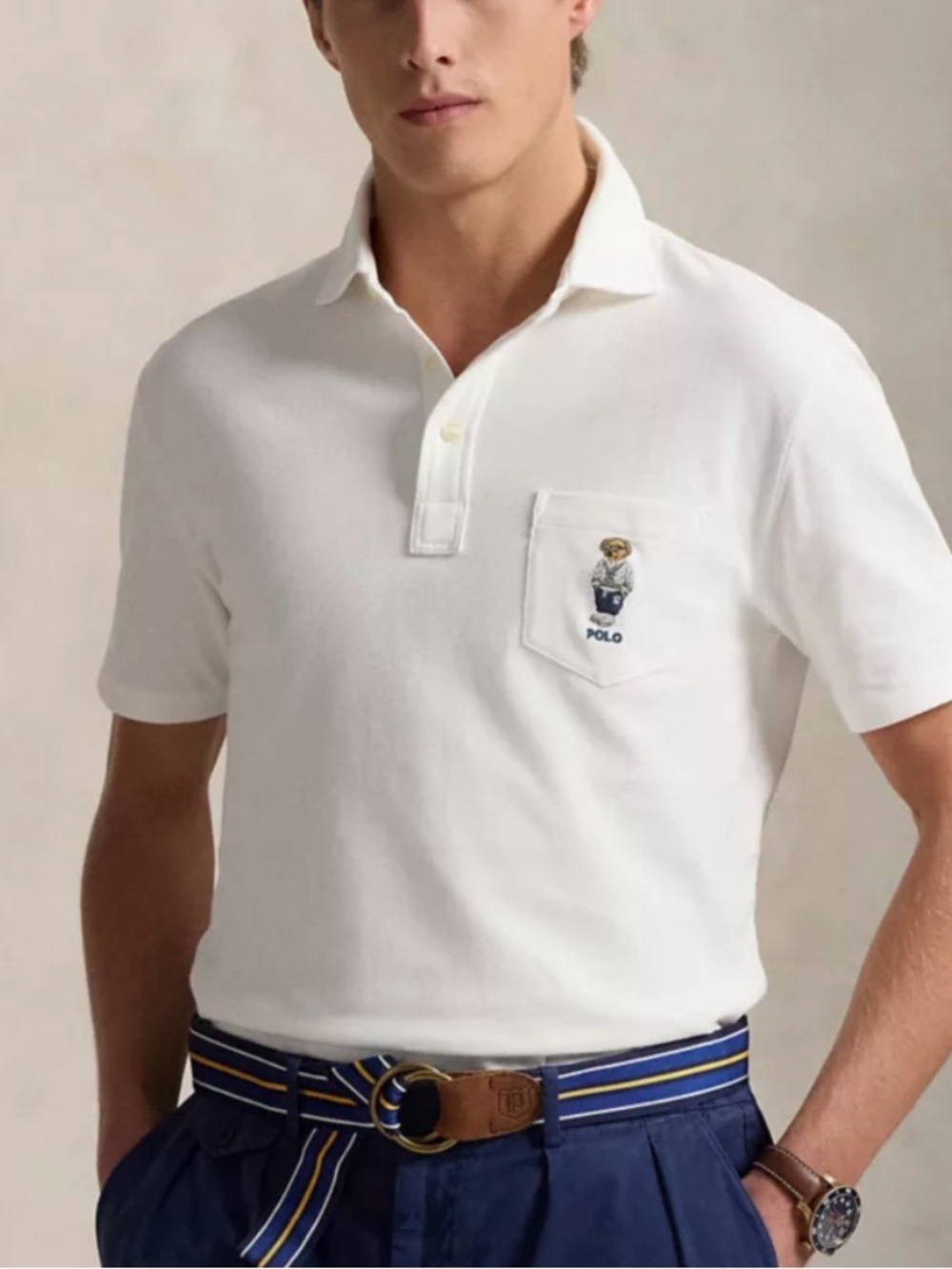 NWT Polo Ralph Lauren Custom Slim Polo Bear Mesh Polo Shirt